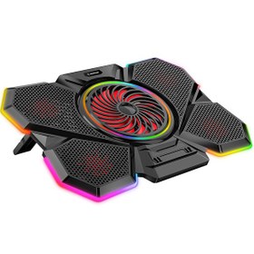 Resim Rampage S47 COOLFLOW 5 Adet Kırmızı Led Fan 1 Usb 7 Farklı Kademe Ayarı 10 17.3 Notebook Soğutucu Stand 