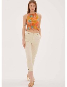 Resim Fashion Friends Fashıon Frıends Kadın Paçası Düğme Detaylı Pantolon 23y-pnt0312k1 Çok Renkli 