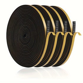 Resim 20 Metre Hava Geçirmez Conta Şeridi, Yüksek Yoğunluklu Köpük Bant, İzolasyon Bandı, Kapı Rüzgar ve Yağmur Geçirmez Ses Yalıtımı Isı Yalıtımlı Rulo Klima, Pencereler, Kapı Aralıkları için Uygun, Ses Yalıtım, Rüzgar Geçirmez - Genişlik 6mm x Kalınlık 3mm x Uzunluk 5m - Siyah/Beyaz 