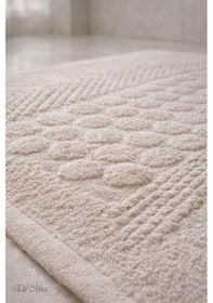 Resim 3 Lü Banyo Ayak Havlusu Seti %100 Pamuk Damatouch Bej 