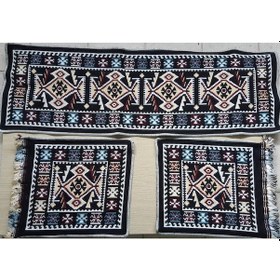 Resim 1.Kalite Uşak Kilimi Oto Koltuk Üzeri Serme Kilim Seti 