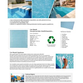 Resim MozaiKristaL Mutfak, Banyo, Havuz ve Tüm Yüzeyler Için 25X25 A.mavi Cam Mozaik. 