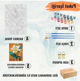 Resim Japon Kedi Temalı Sayılarla Boyama Seti - 40x50 Cm 