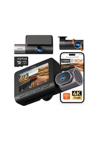 Resim 70mai 4k T800 3 Kanal Araç Kamerası, Araç İçi Kamera Ön Ve Arka İç 2160p+2160p+1080p , Starvıs 2 Imx678, Hdr Gece Görüşü, 512'li Araçlar İçin Araç Kamerası...-122486 