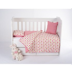 Resim Patalena Home Pamuk 4 Parça Bebek Nevresim Takımı 100x150 Cm Kırmızı - Beyaz 