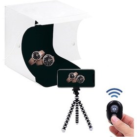 Resim Light Box 20 x 20 CM Mini Stüdyo Led Işıklı Tripod Kumandalı Ürün Fotoğraf Çekim Çadırı 