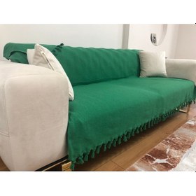 Resim Yeşil Koltuk Örtüsü Balık Sırtı Desen 180 210 Benetton Yeşil 