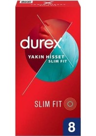 Resim Durex Prezervatif Yakın Hisset Ekstra Kayganlaştırıcı Ve İnce Standart Fit 8 Li 