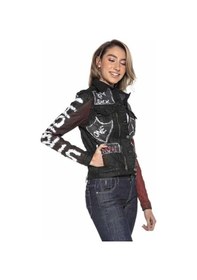 Resim Wj172 Kadın Back To Black Baskılı Kot Ceket Black 