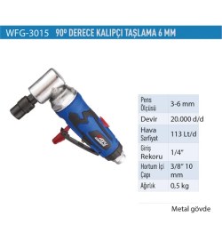 Resim Wufu Havalı 90 Derece Kalıpcı Taşlama 6 mm Metal Gövde WFG3015 