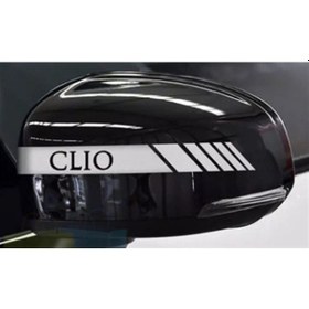 Resim Renaul Clio Ayna Sticker Etiket Modeli 