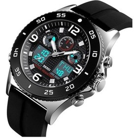 Resim Yingfu Skmeı 1538 Çok Fonksiyonlu Zaman Büyük Kadran Erkek Spor Saat, Gümüş-silikon Kemer, Çok Renkli Çok Renkli 