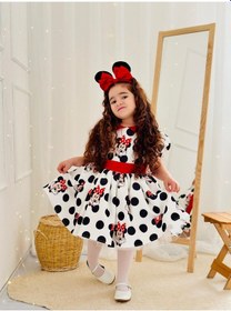 Resim H L Y Karol Tasarım Beyaz Mickey Mouse Vintage Kız Bebek Elbise,doğum Günü Elbise,fotoğraf Çekim Elbise,0-12 Yaş Uygun Beyaz 