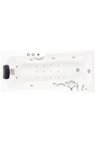 Resim Waterway Santa Fe Jakuzi 160x70 H:55 Rest Hidromasaj Sistemli Küvet Gövde Metal Ayak Dört Yön Panel 