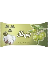 Resim Sleepy Doğal Zeytinyağlı Ve Pamuklu Cep Mendili 4X3X15 (180 Yaprak) 