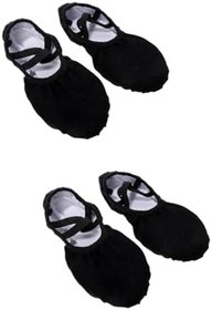 Resim Toddmomy 2 Çift dans ayakkabıları yürümeye başlayan bale daireler çocuklar kızlar için terlik çocuklar için terlikler kız çocuk terlik Bale ayakkabıları bale daireler ayakkabı bağcıklı tayt 