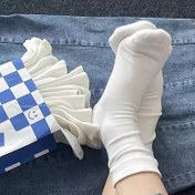 Resim 6 Çift Kadın Krem Renkli Diz Üstü Çorap - Yumuşak, Cilt Dostu, Dikişsiz Tasarım, Makine Yıkanabilir, Tüm Mevsimler İçin İdeal, Sonbahar ve Kış Temel Ürünleri, Sonbahar Çorapları | Ekose Desenli Çoraplar | Dokulu Çoraplar 