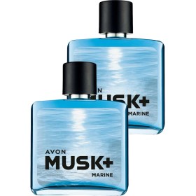 Resim Avon Musk Marine Erkek EDT Parfüm 75 ml Odunsu Koku İkili Set Ferah ve Maskülen 