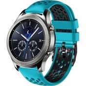 Resim Sones Samsung Uyumlu Gear S3 Classic 22mm İki Renkli Hava Alabilen Silikon Saat Kordonu 