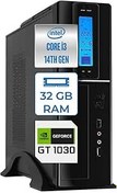 Resim Zetta Flex Pro 430X Intel Core i3 14100 32GB DDR5 4TB SSD GT1030 Freedos Sff Slim Masaüstü Bilgisayar ZET430X9564015 