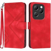 Resim Infinix Hot 40 İçin Kart Yuvalı Stand Pu Deri Mıknatıslı Kapak Çevirme Cüzdan 