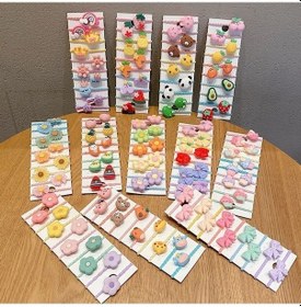 Resim Flybuy 10 Adet Çocuk Çiçekli Saç Bantları, Yüzük Bebek Kırılmaz, Renkli Set, Kullanışlı Ve Güzel Saç Aksesuarları Çok Renkli 