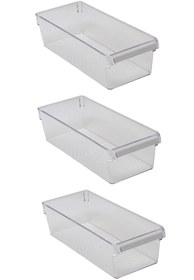 Resim Prima Nova Buzdolabı Içi Organizer Dolap Içi Düzenleyici Saklama Kabı 360*150*100 Mm Şeffaf 3 Lü Set 