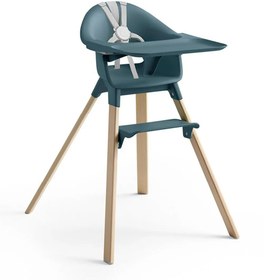 Resim Clikk Mama Sandalyesi, 3 Kademeli Ayar, 5 Nokta Emniyet Kemeri, Tepsi ve Ayak Desteği Dahil - Mavi 