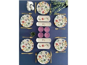 Resim Flora Model 6 Kişilik 14 Parça Kahvaltı Takımı (Mor) 