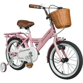 Resim Tommybike Latte Hasır Sepetli, Deri Elcikli 16 Jant Çocuk Bisikleti, 4-6 Yaş Çocuk Bisikleti 