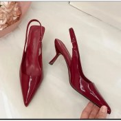Resim Nancy Ithal Bordo Rugan Stiletto 