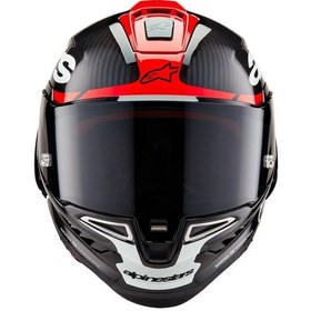 Resim Alpinestars Supertech R10 Carbon Element Spor Motosiklet Kaskı Siyah / Kırmızı / Beyaz 