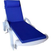 Resim Mirzademarket Şezlong Minderi Lüks Su Geçirmez Kumaş Fermuarlı-Saks Mavi 