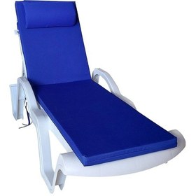 Resim Mirzademarket Şezlong Minderi Lüks Su Geçirmez Kumaş Fermuarlı-Saks Mavi 