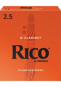 Resim D'addario Rca1025 Rico Bb Klarnet Kamışı No: 2.5 Orta Seviye/eğitim - 10'lu Paket Esnek Ve Dayanıklı Başlangıç Kamışı, Geleneksel Kesim 