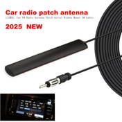 Resim 1 adet 12V Araç Radyo Anten Güçlendirici, FM AM Sinyal Amplifikatörü Araç Kamyon SUV Tekne Deniz UTV RV için, 112MHz Havai Cam Montajı 3 Kablolu Medya Ana Ünite Alıcısı Aksesuarı 