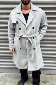 Resim OUTFİT MAN Oversize Kol Detay Kaşe Kaban Gri 