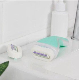 Resim Wilkinson Sword Intuition 2 in 1 Sensitive Care Kendinden Sabunlu 4 Bıçaklı Kadın Tıraş Bıçağı 3 Yedek Kartuş 