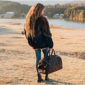 Resim LONDO Hakiki Deri Valiz Seyahat Çantası - 40 Lt 