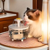 Resim Kedi Fıskiyesi, Büyük Kapasiteli İç Mekan Kedi Su Sebili, USB Düşük Voltaj Güç Kaynağı ile Otomatik Evcil Hayvan Su Besleyici, Çeşitli Evcil Hayvanlar için Daha Güvenli 
