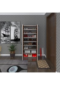 Resim Kenzlife Ayakkabılık Ayakkabı Dolabı Kilitli Gutan Cvz 160 70 32 Kapaklı Ofis Dolabı İki Bölme 