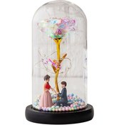 Resim Mufunye Camda Sonsuza Kadar Parlayan Gül Led Işık - Anneler Günü, Sevgililer Günü Ve Özel Kutlamalar İçin Romantik Hediye Çok Renkli 