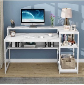 Resim Zizuva Zizuva Tasarım Beyaz Ev Ofis Çocuk Odası Monitör Raflı Ve Kitap 