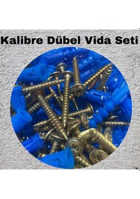 Resim Kalibreli Dübel Ve Vida Seti 100 Adet Pul Başlı, 8mm Dübel 8 MM 