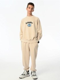 Resim Marions Erkek Çocuk Limited Edition Yazılı Sweatshirt-13547 Bej 
