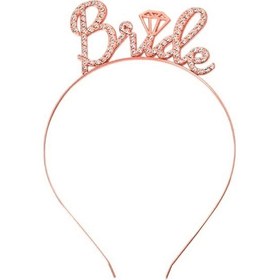 Resim Rose Gold Renkli Taşlı Bride Gelin Tacı El Yazısı Yazı Tipiyle Diğer 