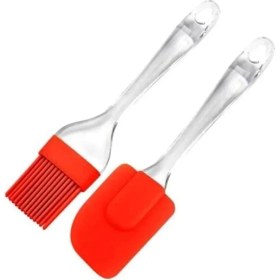 Resim 2 Li Set Silikon Pasta - Börek - Poğaça Yağ Fırçası ve Silikon Spatula Seti 