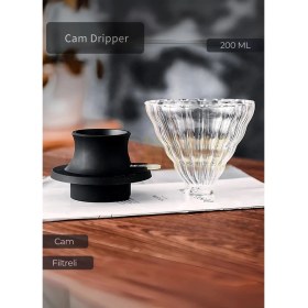 Resim Cam Dripper Ayarlanabilir Filtreli Kahve Çekirdeği Ayrıştırma 200 ml 