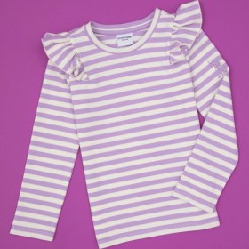 Resim U.S. Polo Assn. Kız Çocuk Lila Çizgili Bisiklet Yaka Sweatshirt 50317983-VR034 