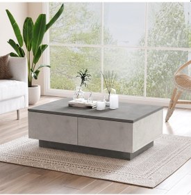 Resim Robin Home Diego Orta Sehpa 2 Kapaklı Beton-Taş Dg17-Gt 